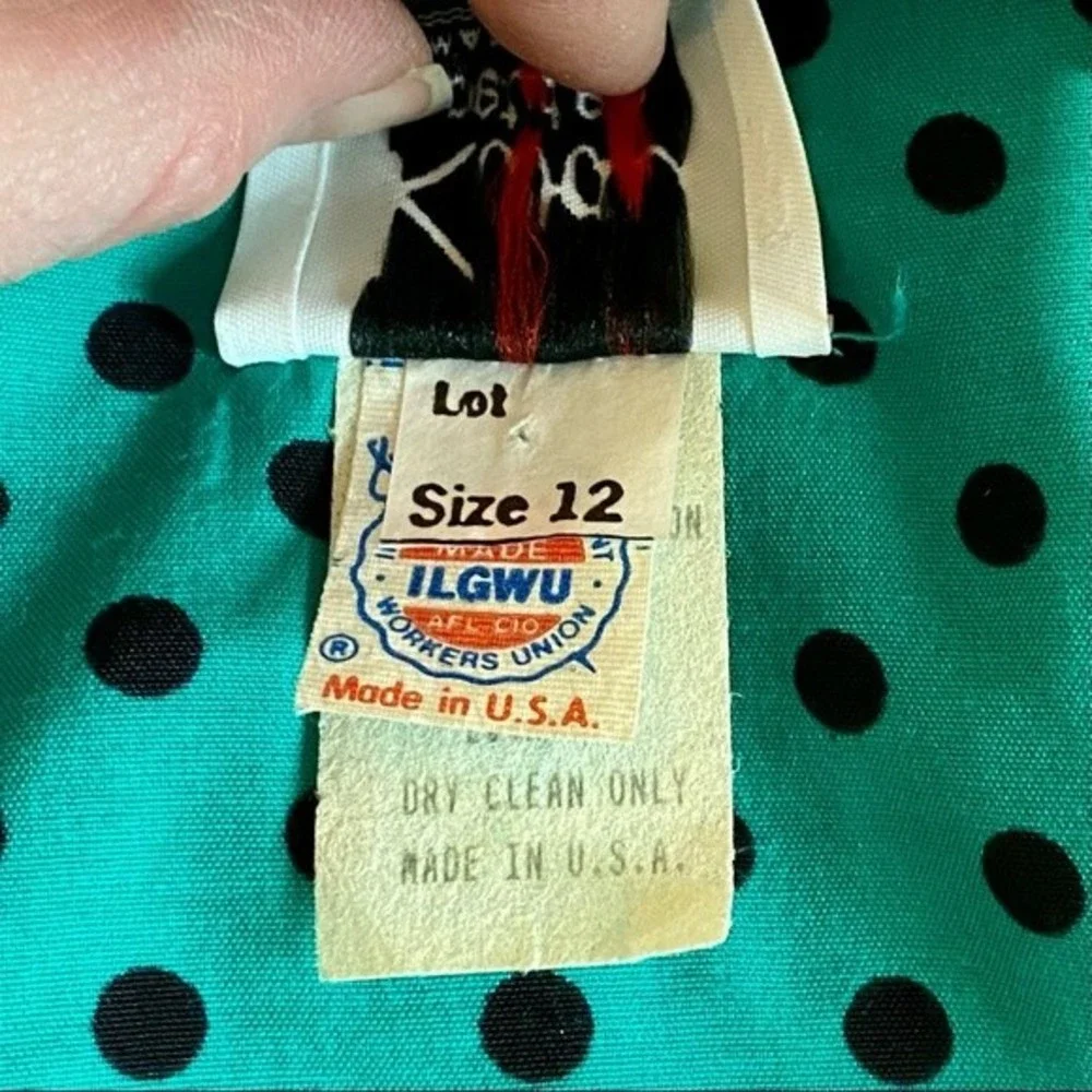 π Vintage Kwai 80βs Polka Dot Blazer w/Ascot - Picture 8 of 8